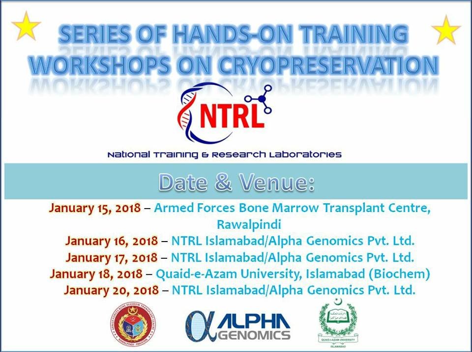 Series of Hands-on training workshops on Cryopreservation.